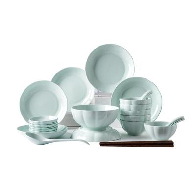 亿嘉中式青瓷高级感餐具套装家用