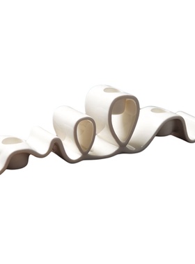 留白 欧式润白陶瓷三头烛台 浪漫氛围感家居装饰摆件 拍摄道具