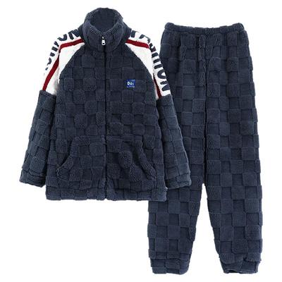 加长版高个子175CM冬季珊瑚绒睡衣开衫拉链长袖套装女款170-180厚