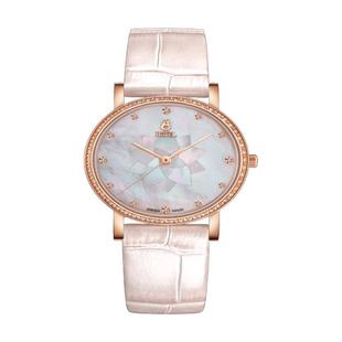 瑞士依波路手表女石英表音韵系列皮带贝母盘镶钻手表优雅女士腕表