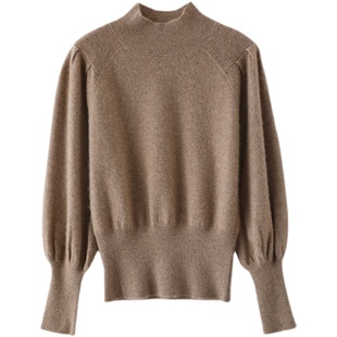 25新款羊绒衫女半高领100%纯山羊绒毛衣女纯色短款针织打底衫套头