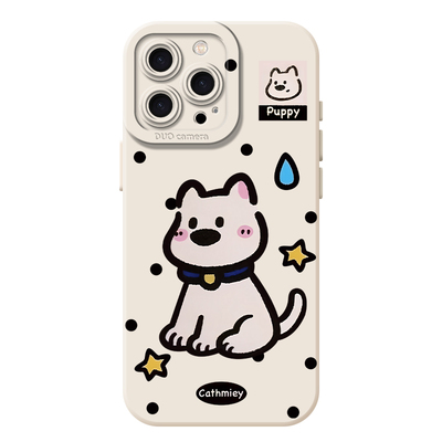 适用暹罗手机壳西高地小狗情侣