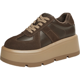 TATA他她糕糕鞋厚底德训鞋女鞋子透气松糕鞋休闲板鞋新款CX901AM5