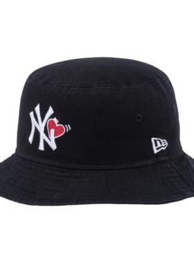 New Era MLB 纽约扬基队 纽亦华 盆帽 渔夫帽子 爱心刺绣