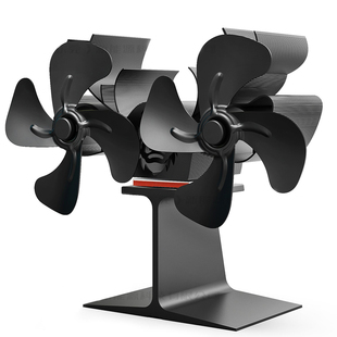 热动力壁炉风扇帐篷热能小风扇取暖炉柴火炉热力循环扇热感双头扇