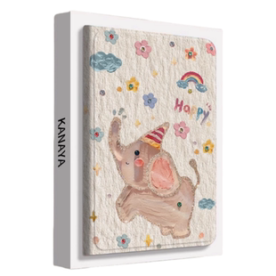 Happy小飞象适用ipad11保护壳新款支架ipadpro2024蚕丝纹壳mini7创意13寸防摔ipad5带笔槽ipadair7平板壳10