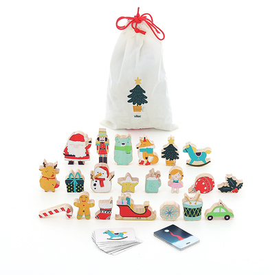 法国Vilac 圣诞日历盲盒 圣诞倒数礼盒 惊喜儿童礼物 触感游戏 2+