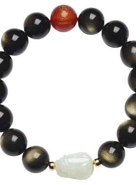 金曜石和田玉貔貅手串