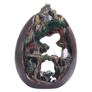 倒流香炉檀香薰沉香粒家用卧室内去味除臭中式熏香炉创意茶道摆件