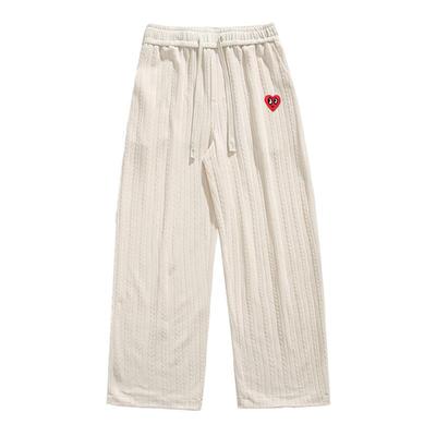 查尔斯桃心麦穗纹薄款垂感休闲裤