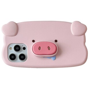 原创ins风猪猪鼻子硅胶支架看剧iPhone17promax可爱适用苹果1514手机壳16全包边13防摔12软壳卡通少女678Plus