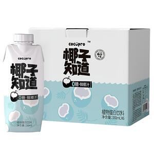 椰子知道0糖椰汁电解质330ml×6瓶