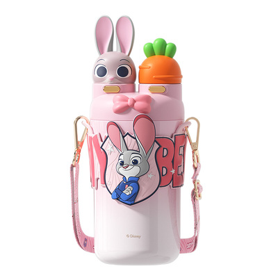迪士尼疯狂动物城保温杯女生高颜值双饮可爱水杯儿童水壶学生礼物
