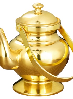 纯黄铜供奉佛堂家用拜神招财水壶水杯酒杯酒壶供佛土地公财神爷用