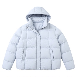 泡芙A版高蓬松云朵花苞帽新款冬季加厚宽松保暖白鸭绒羽绒服女装