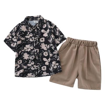 夏天潮衣服男孩男童夏装套装