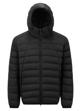 森马轻盈排骨纯色连帽羽绒服男款