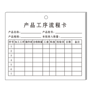 产品工序流程卡工厂物料流动标识卡车间工艺流转卡流水线不合格物品标签纸仓库存料库存卡定做服装厂样品纸卡