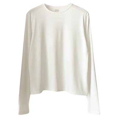 秒发！闭眼入25秋冬韩国OUNCE气质纯色舒适磨毛圆领长袖打底T恤女