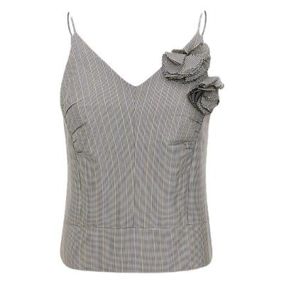 花朵装饰羊毛精纺西装吊带上衣