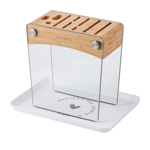 家用刀具收纳架多功能钢化玻璃通风刀架厨房刀座菜刀收纳架子