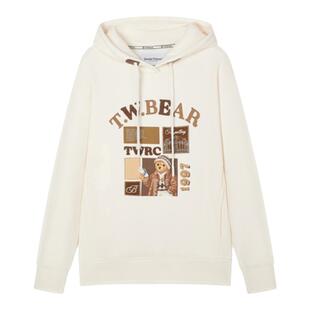 TeenieWeenie小熊奥莱女装冬装植绒刺绣连帽卫衣宽松慵懒风上衣