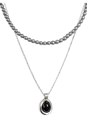 施家珍珠颈链真多麻灰色珍珠项链女小米珠锁骨链珠女轻奢高级贝珠