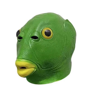 绿头鱼头套鱼头怪面具全脸恶搞搞怪搞笑绿鱼人沙雕网红面罩成人