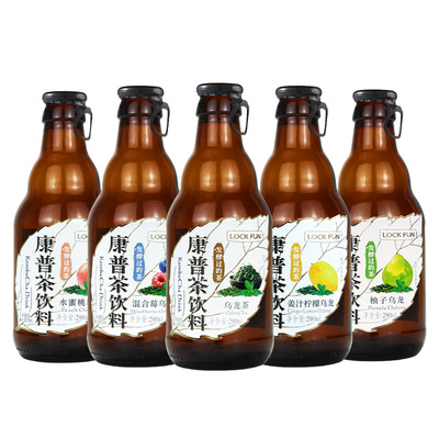 乐可芬康普茶乌龙茶发酵饮料290ml*5瓶0真实茶叶多种口味整箱柠檬