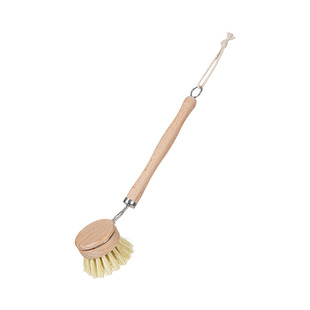 霜山椰棕锅刷长柄清洁刷厨房水槽缝隙清洁硬毛榉木柄家用洗锅刷