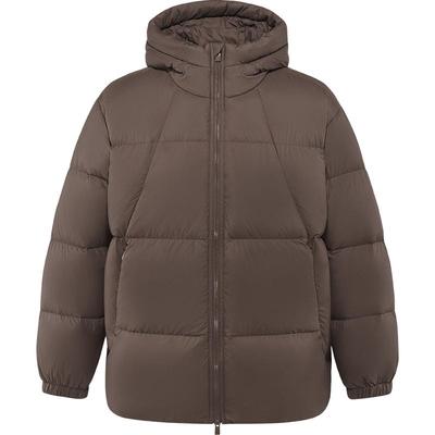 轻松羽绒|森马羽绒服男2024冬新款发热三防情侣连帽外套纯色百搭