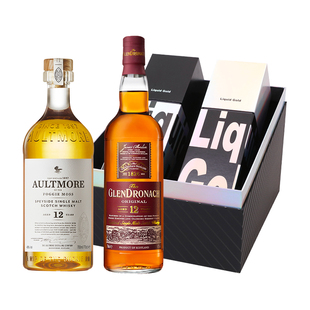 送礼礼盒 欧摩12年+格兰多纳12年+极光礼盒 单一麦芽威士忌洋酒