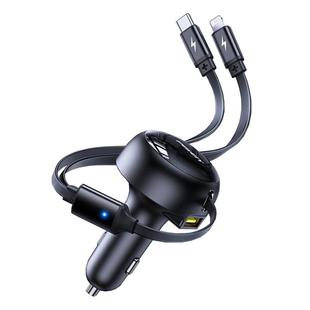 品胜车载充电器快充一拖二车充自带PD双线汽车点烟器适用苹果华为