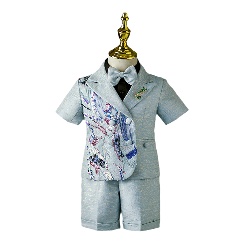 儿童西装套装男童走秀礼服