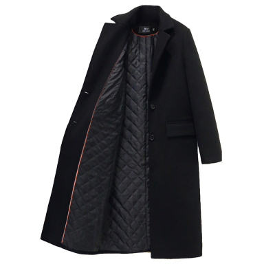 2025新款小个子黑色呢子大衣秋冬中长款韩版羊毛呢外套女加厚夹棉