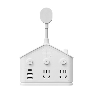 创意小屋子转换器一转多插位扩展插排带小夜灯家用学生宿舍用插座
