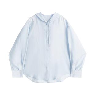 KEIKO 凉感莱赛尔纤维长袖衬衫薄款26春季镂空蝴蝶绣宽松防晒上衣