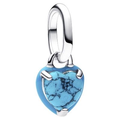Pandora潘多拉ME系列绿松石色心形迷你吊饰DIY串饰个性小众