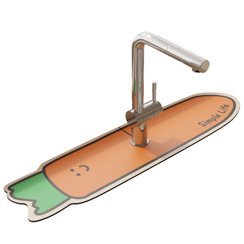 厨房硅藻泥吸水垫洗手台洗漱台水池窄边沥水垫卫生间水龙头台面垫