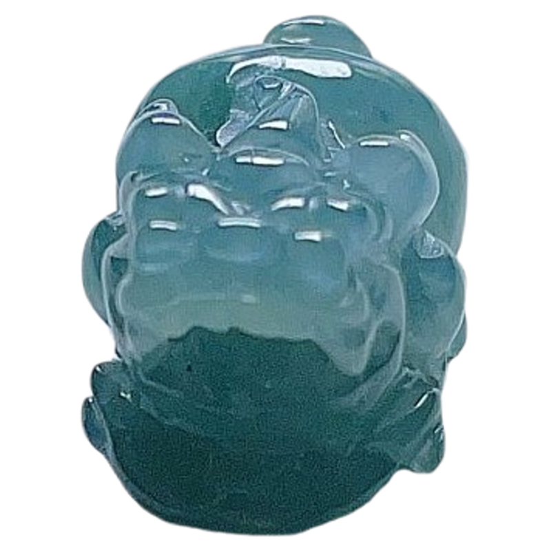 A货翡翠蓝绿霸王貔貅吊坠天然老坑直通孔皮丘手链清新吉祥入财