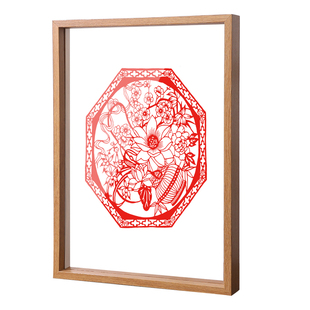 剪纸相框皮影画像框悬浮裱框树叶装裱画框喜字福字作品镜框展示框