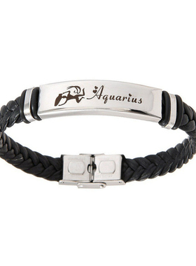 手镯手环情侣十二星座皮革编织