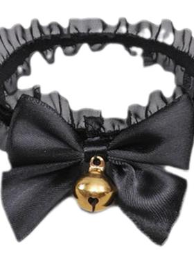 大小铃铛项圈蕾丝锁骨链黑色手腕