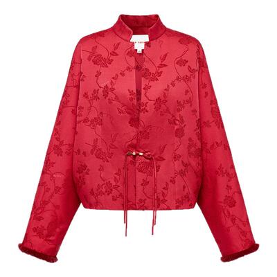 雅莹松弛感盘扣丝绵吉服外套