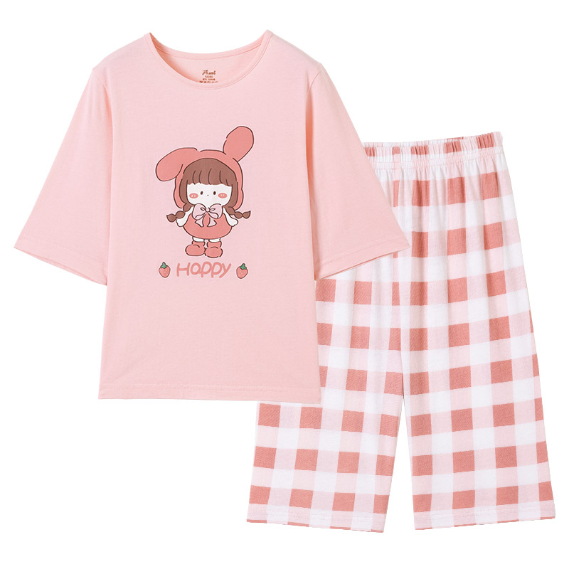 顶呱呱全棉卡通可外穿家居服套装