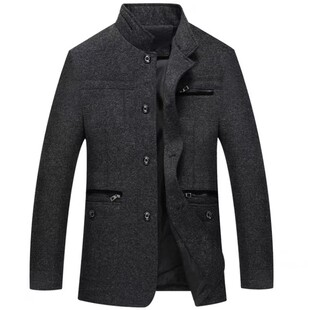 秋冬装中老年加绒男装外套秋季爸爸装夹克衫老人上衣父亲装爷爷装