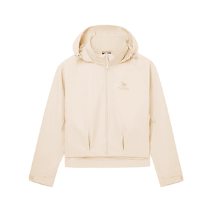 骆驼女装连帽茄克2026春季新款户外防风百搭夹克短款休闲宽松外套