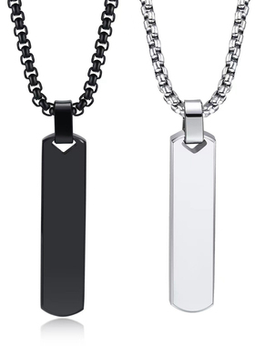 男潮ins几何长条项链高抛光