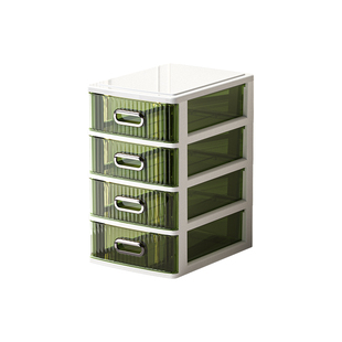 桌上收纳盒子小抽屉式办公室多层收纳箱透明茶色化妆品整理置物架