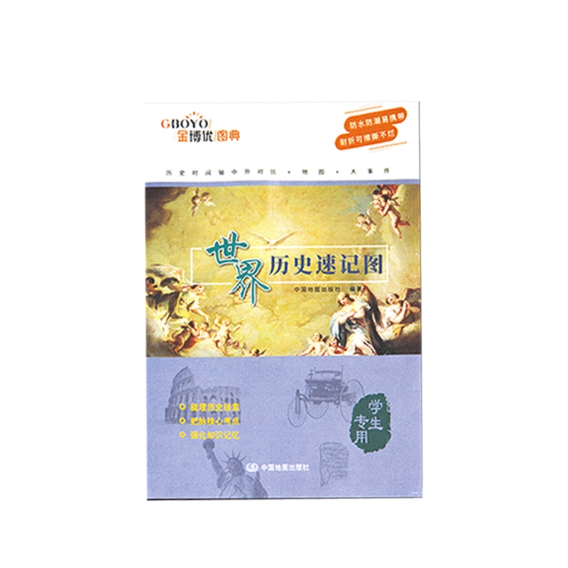 【便携版】新版世界历史速记图 历史长河 中外历史大事件地图图表 历史时间轴对比 中学生历史考试考点速记图双面内容